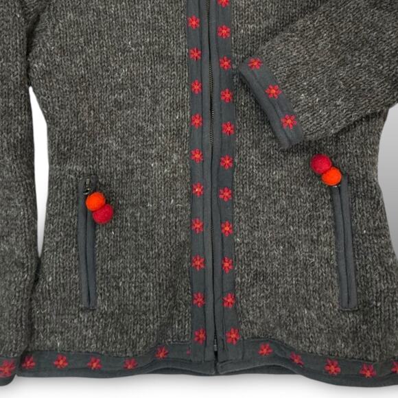 Wool Jacket Handmade in Nepal Laundromat Size Small Wool Winter Zippered Jacket - Picture 5 of 16